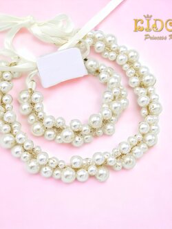 คาดผมเด็ก(หน้าร้านอยู่รัชดา)KF606 เซตเส้นมุก สร้อยคอ+ข้อมือ สวยหวาน