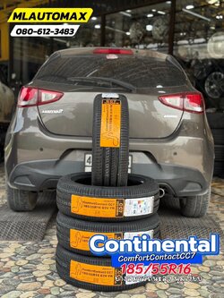 MAZDA_2🚘เปลี่ยนยาง นุ่มเงียบ มั่นใจรับประกัน369วัน 🛞🐘#Continental_CC7_185/55R16