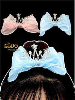 กิ๊บติดผม(หน้าร้านอยู่รัชดา)KF749 สีฟ้า ชมพู มงกุฎเด็ก ประดับผม