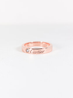 แหวน Cartier C De Cartier Band with Diamond ทองชมพู18K ไซส์ 47# (Used)