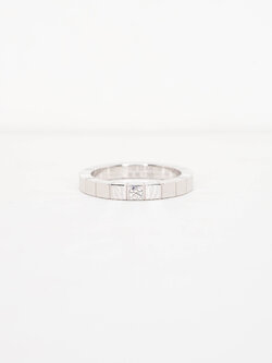 แหวน Cartier Lanieres 1diamond ทองขาว18K ไซส์ 53# (Used) +การ์ด