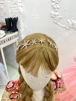 คาดผมลายดาว(หน้าร้านอยู่รัชดา)KF655 สีทอง ประดับผม