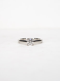 แหวน Cartier 1895 Solitaire ring with 0.40ct H VS2 Diamond Platinum950 ไซส์ 47# (Used)+กล่องและการ์ดและใบเซอร์ GIA