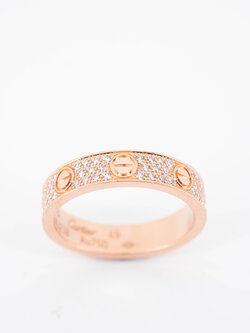 ** Sold ** แหวน Cartier Love Band with Pave Diamonds ทองชมพู18K ไซส์ 49# (Used) +กล่องและการ์ด2021