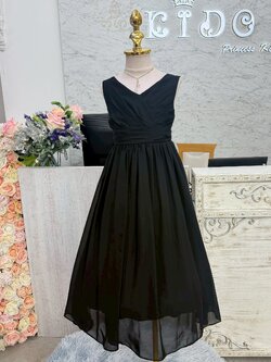 ชุดราตรีเด็ก ชุดเจ้าหญิง(ร้านอยู่รัชดา ลองได้ถ่ายรูปจากชุดจริง)W19269 สีดำ ผ้าชีฟอง กระโปรงยาว