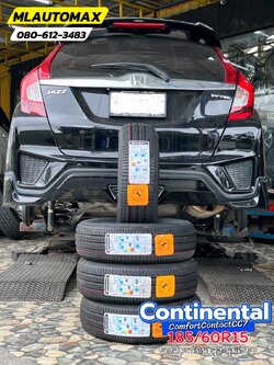 #HONDA_JAZZ🚘เปลี่ยนยาง 🛞🐘#Continental_CC7_185/60R15