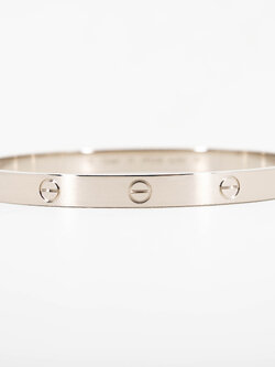 กำไล Cartier Love Bracelet ทองขาว18K ไซส์17 (Used) +กล่องและการ์ดShopไทย2022