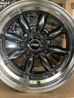 ล้อแม็กใหม่ล้อกล้วย Watanabe ขอบ13 4รู110 และ4รู114.3 สีดำเทา ขอบเงา