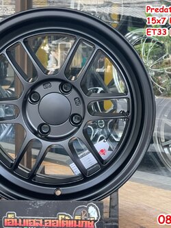 ล้อแม็กซ์ขอบ15 ลายRPF1 Predator PD-26 ขอบ15 กว้าง7 ออฟ35 4รู100 สีดำด้าน(XP-FB-MT)