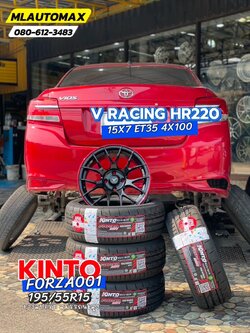 #TOYOTA_VIOS🚘❤️💫 🛞🐘#KINTO #FORZA001 195/55R15 ❤️ 🛞 #V_RACING_HR220 15X7 ET35 4X100