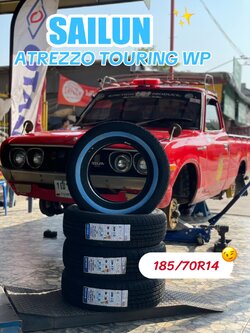 🚘 #DATSUN_620(ช้างเหยียบ)🌟เปลี่ยนยางขอบขาว 🛞 #SAILUN_ยางขอบขาว 185/70R14