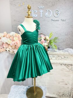 ชุดราตรีเด็ก ชุดเจ้าหญิง (*หน้าร้านอยู่รัชดา*)W19205 สีเขียว กระโปรงหน้าสั้นหลังยาว สายเดี่ยว สวยน่ารักมาก