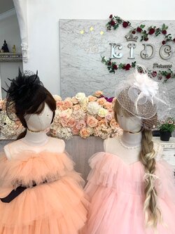 sคาดผมเด็ก(หน้าร้านอยู่รัชดา)KF675 หมวกคาดผมเด็ก สีขาว สีดำดอกไม้เด้งตาข่ายประดับขนนก