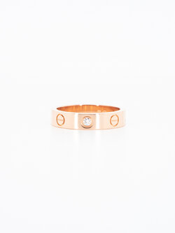 แหวน Cartier Love band 1Diamond ทองชมพู18K ไซส์ 48# (Used)