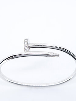 **Sold** กำไล Cartier Juste Un Clou Bracelet with Pave Diamond ทองคำขาว 18K ไซส์16 +กล่องและService Paper (Used)