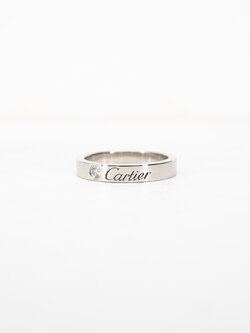 แหวน Cartier C De Cartier Band with Diamond Platinum950 ไซส์ 46# (Used)การ์ด