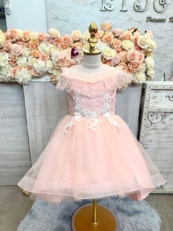 ชุดราตรีเด็ก(หน้าร้านอยู่รัชดา ลองได้ถ่ายรูปจากชุดจริง)W18793สีโอรส เสื้อติดระบายอก กระโปรงหน้าสั้นหลังยาว สวยน่ารักค่ะ