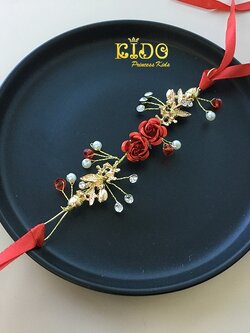 ข้อมือเด็ก(หน้าร้านอยู่รัชดา)KF659 ข้อมือผู้ใหญ่ รูปดอกกุหลาบสีแดง