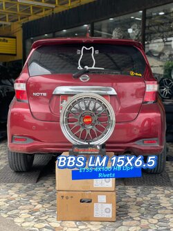 🚘 #NISSAN_NOTE เปลี่ยนยาง #ล้อแม็กซ์ BBS LM 15X6.5 ET35 4X100 HB Lip+Rivets