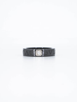แหวน Bvlgari Bvlgari Ring with Diamond on Ceramic ทองขาว18k ไซส์ 51# (Used)