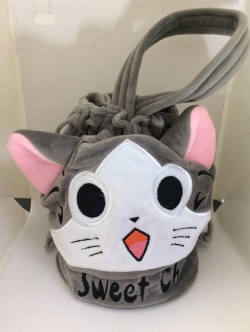 กระเป๋าแมวจี้ใบเล็กรูดปิดบน ตั้งได้