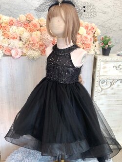 ชุดเดรสเด็ก(หน้าร้านอยู่รัชดา ลองได้ถ่ายรูปเองจากชุดจริง)W18962 สีดำ คอติตแขนสั้น กระโปรงหน้าสั้นหลังยาว โชว์ไหล่