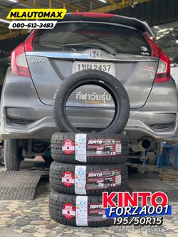 HONDA_JAZZ🚘 เปลี่ยนยาง 🛞🐘#KINTO_FORZA001_195/50R15
