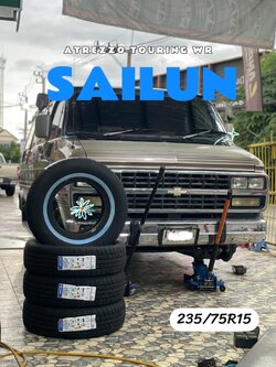 🚘 #Chevrolet_Chevy VAN เปลี่ยนยาง 🛞 #SAILUN_ยางขอบขาว 235/75R15