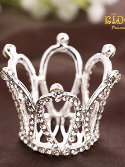 มงกุฎเด็ก(หน้าร้านอยู่รัชดา)KF621 มงกุฎเพชรจิ๋ว ประดับด้วยหยักเพชร สีเงิน สวยหวานงานหรูมาก
