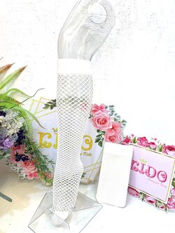 ถุงเท้าเด็ก(มีหน้าร้านอยู่รัชดา)M214 สีขาวตาข่ายยาวใต้เข่า