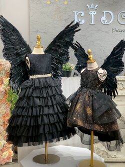 ปีกเด็ก *มีหน้าร้าน ตรงปก พร้อมส่ง *W11 ปีกนางฟ้าขนนกสีดำ ทรงผีเสื้อ แสนสวย พร็อพสำหรับตกแต่งชุดนางฟ้าน่ารัก