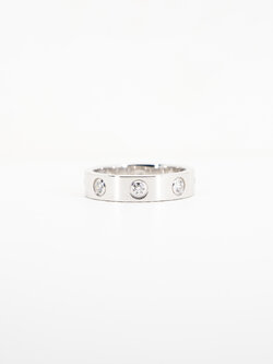 แหวน Cartier Love band 8Diamonds ทองขาว18K ไซส์ 46# (Used)