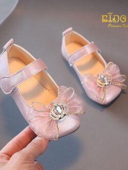 รองเท้าเด็ก*มีหน้าร้านอยู่รัชดา ลองได้ เปลี่ยนได้ *H110สีชมพู สีโฮโลแกรมหน้าโบว์สวยมาก