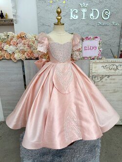 ชุดราตรีเด็ก(หน้าร้านอยู่รัชดา ลองได้ถ่ายรูปเองจากชุดจริง)W19189 สีโอรส กระโปรงยาว แขนตุ๊กตา สวยเรียบหรู