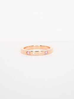 แหวน Cartier Lanieres With 2 Pink Sapphires ทองชมพู18K ไซส์ 60# (Used)