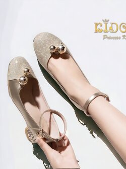 รองเท้าเด็ก(หน้าร้านอยู่รัชดา ลองได้)H141สีทอง ประดับตุ้มเหล็ก