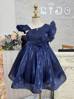 ชุดราตรีเด็ก(ร้านอยู่รัชดา ลองได้ถ่ายรูปจากของจริง)W19277 สีน้ำเงิน กระโปรงสั่น