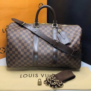 กระเป๋าเดินทางแบรนด์เนมแท้มือสอง Louis Vuitton Damier keepall 45 dc12