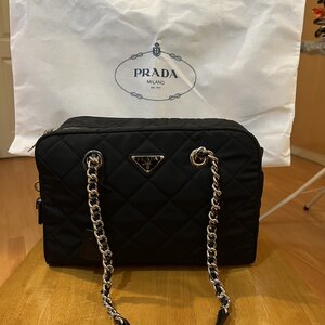 กระเป๋าPRADA Quilted Tessuto Nylon Impuntu Chain Shoulder Bag
