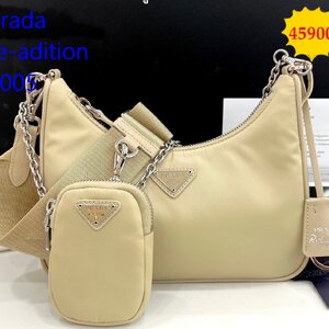 Prada Re-Edition 2005 Re-Nylon Bag มือสอง สีครีม