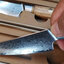 Yew Damascus Utility knife 5.2 นิ้วแกนคม 14cr14MoVNb แข็ง 64 hrc